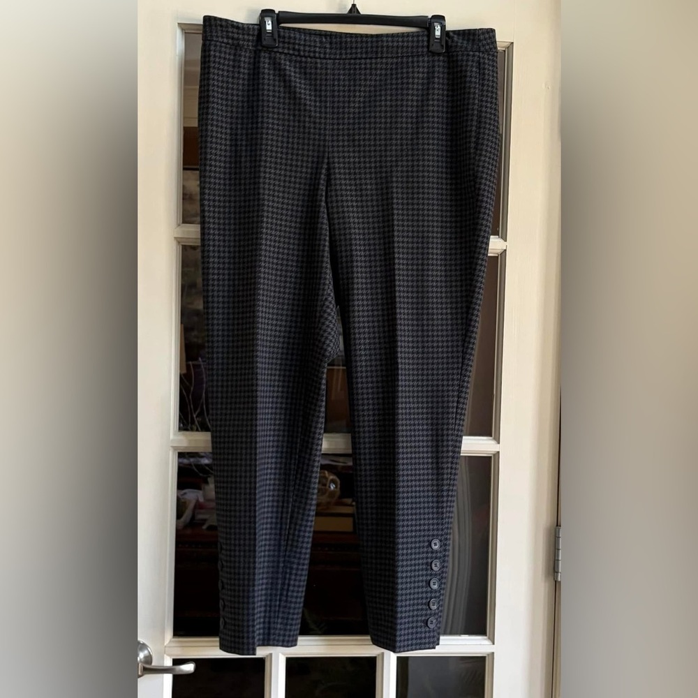 Talbots Black Houndstooth Ankle Pants